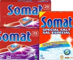 Viên Rửa Bát Somat 50 Viên + Muối Rửa Bát Somat 1,2 kg. Mua Conbo tiết kiệm 30.000 VNĐ so với mua lẻ từng sản phẩm.