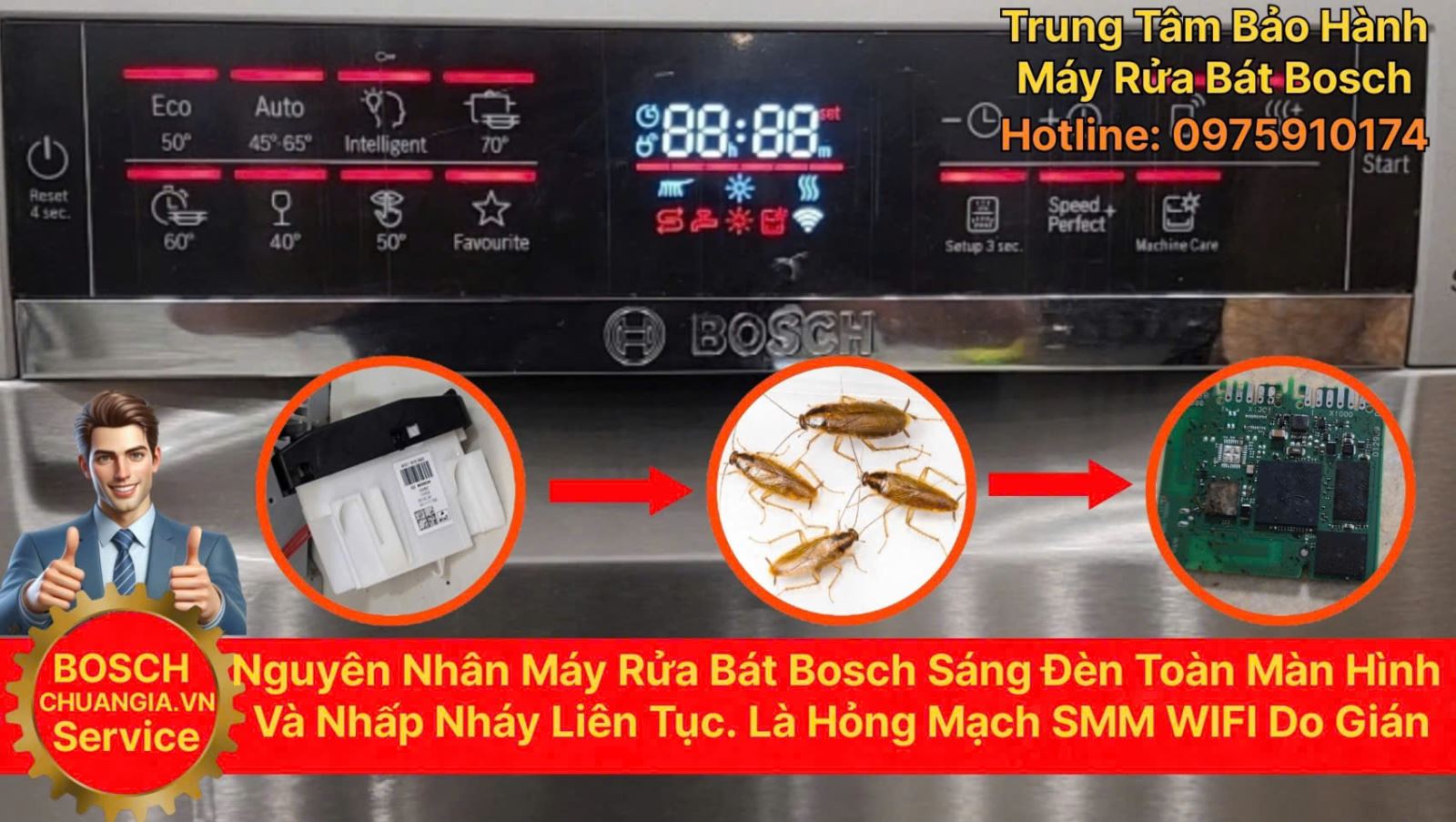 Máy Rửa Bát Bosch Lỗi Sáng Đèn Toàn Màn Hình, Máy Rửa Bát Bosch Lỗi Sáng Đèn Toàn Màn Hình và nháy liên tục, Sửa máy rửa bát bosch, Máy rửa bát Bosch lỗi sáng đèn toàn màn hình, Sửa máy rửa bát Bosch tại nhà, Máy rửa bát Bosch lỗi bo mạch SMM Wifi, Lỗi đèn nhấp nháy máy rửa bát Bosch, Trung tâm bảo hành máy rửa bát Bosch