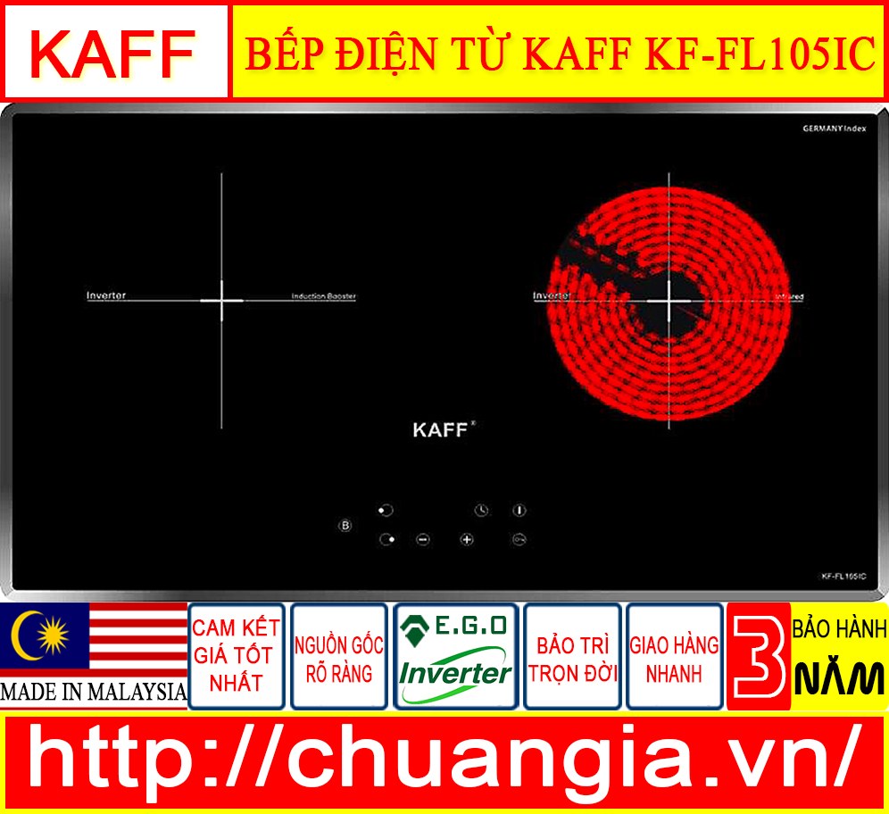 Bếp Điện Từ KAFF KF FL105IC, Bếp điện từ, bep dien tu,Bếp điện từ Kaff, Bếp điện từ giá rẻ, bep dien tu gia re, Bếp điện từ Kaff giá rẻ tại TPHCM, chuangia.vn, Bếp điện từ giá tốt,Bếp điện từ chuẩn giá