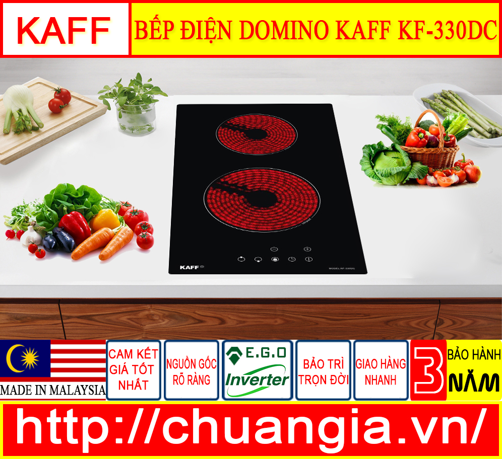 Bếp Điện Domino Kaff KF 330DC, chuangia.vn, bếp điện từ kaff, bếp điện kaff