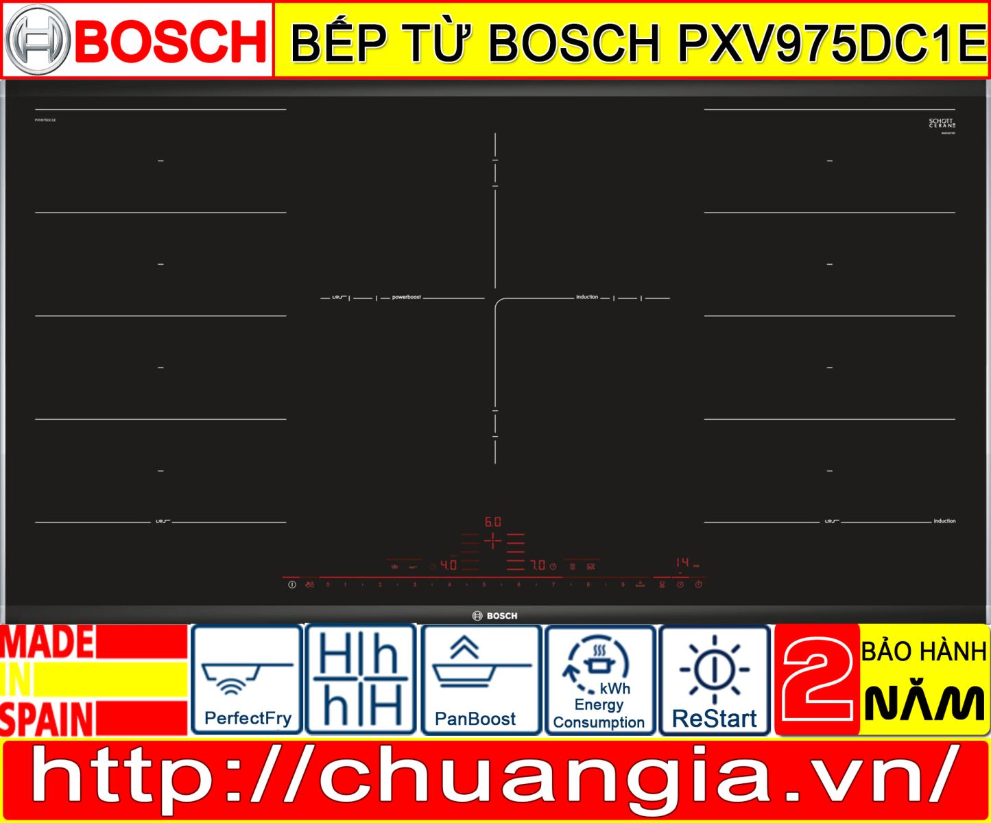 Bếp Từ 5 Bosch PXV975DC1E Seri 8, Bếp từ bosch nhập khẩu, bếp từ bosch 2 vùng nấu, bếp từ bosch puc631bb2e, bếp từ bosch ppi82560ms, bếp từ bosch 3 vùng nấu, bếp từ bosch pid675dc1e, bếp từ bosch serie 8, bếp từ bosch pij651fc1e, bếp từ bosch puj631bb2e